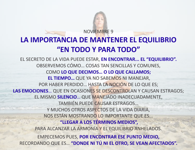 La importancia de mantener el equilibrio en todo y para todo